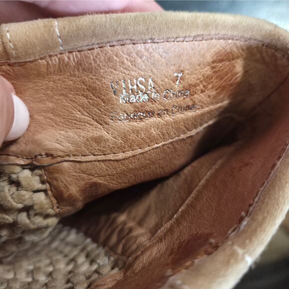 Jeffrey Campbell Handmade Ibiza Last Woven Braided Tan Suede Ankle Wedge Boots 7 - Picture 5 of 10